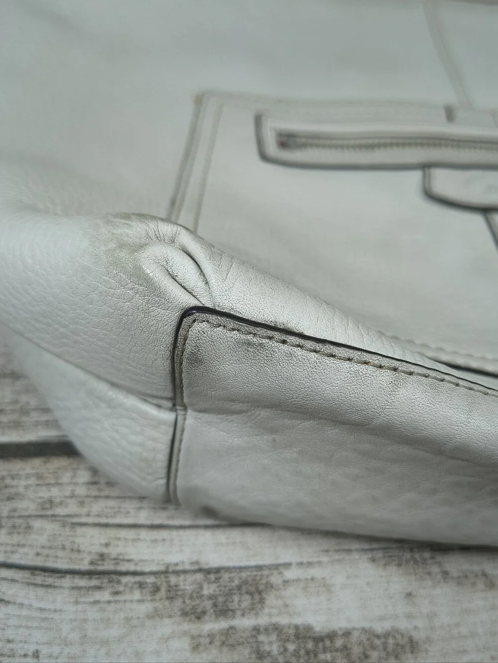 Coach Penelope cream pebbled leather shoulder bag J0882 13159 - Picture 4 of 13